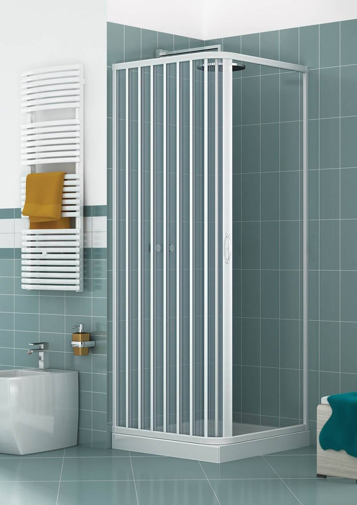 Box doccia Luna 80x80 cm pvc apertura a soffietto laterale - Rollplast Pinto