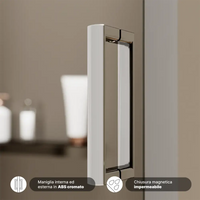 Box doccia 140cm nicchia scorrevole reversibile vetro 6mm trasparente | Sicily