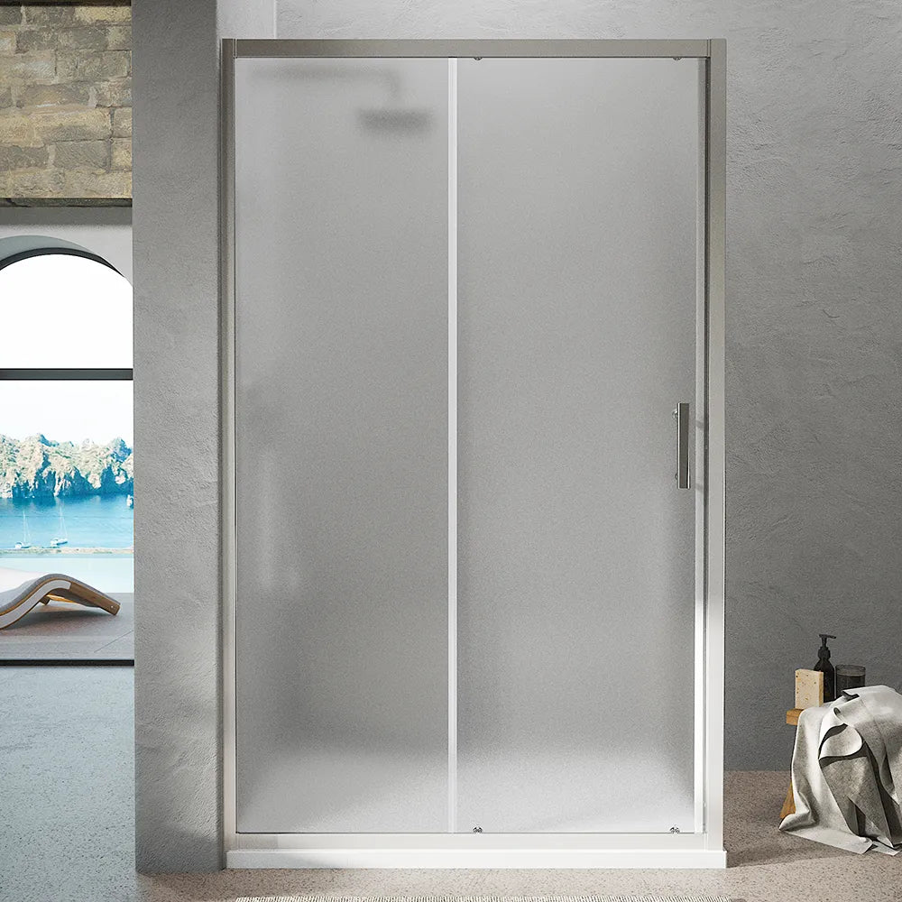 Box Doccia Angolare 90x110 cm vetro stampato, con apertura scorrevole e parete fissa h190cm | Tenerife