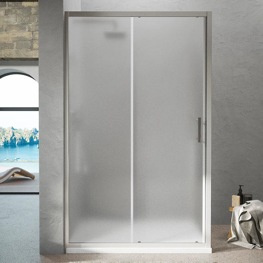 Box Doccia Angolare 90x110 cm vetro stampato, con apertura scorrevole e parete fissa h190cm | Tenerife