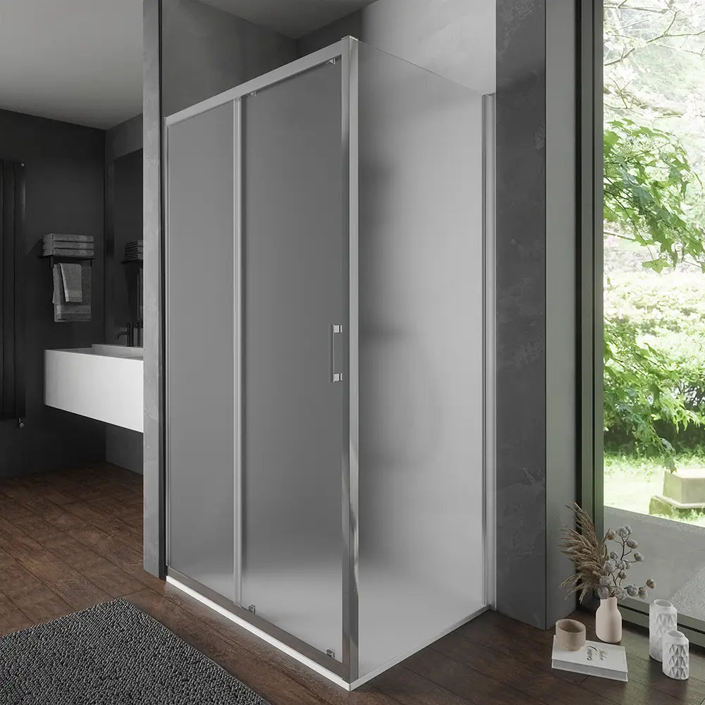 Box doccia 80x100 cm scorrevole vetro temperato 6mm opaco h198 | Tahiti