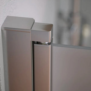 Box doccia 80x70cm con apertura a battente e parete fissa, profili cromati e vetro da 6mm opaco h195 | Elba