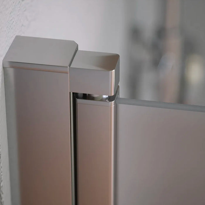 Box doccia 80x70cm con apertura a battente e parete fissa, profili cromati e vetro da 6mm opaco h195 | Elba