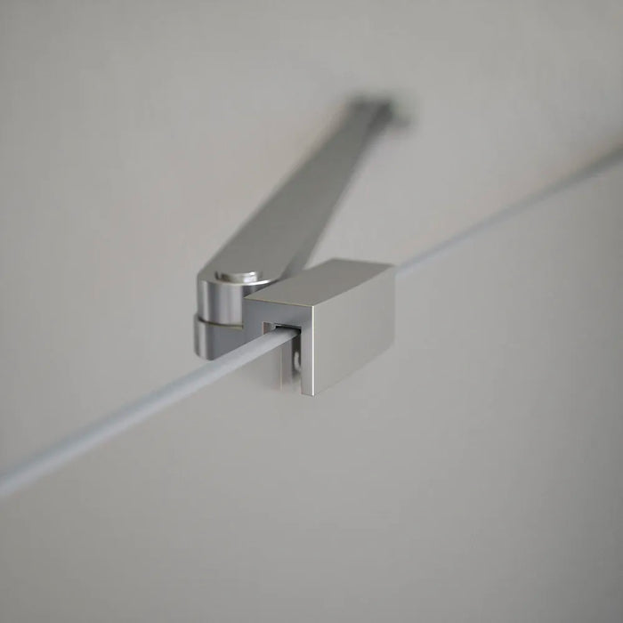 Box doccia 100x80cm con apertura a battente e parete fissa, profili cromati e vetro da 6mm opaco h195 | Elba