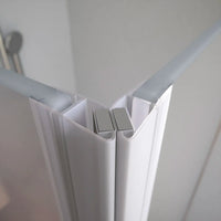 Box doccia 95x70cm con apertura a battente e parete fissa, profili cromati e vetro da 6mm opaco h195 | Elba