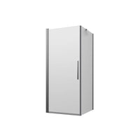 Box doccia 80x70cm con apertura a battente e parete fissa, profili cromati e vetro da 6mm opaco h195 | Elba