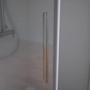 Box doccia 75x70cm con apertura a battente e parete fissa, profili cromati e vetro da 6mm trasparente h195 | Elba