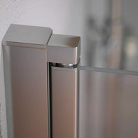 Box doccia 70x70cm con apertura a battente e parete fissa, profili cromati e vetro da 6mm trasparente h195 | Elba