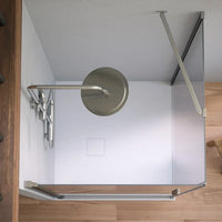 Box doccia 90x70cm con apertura a battente e parete fissa, profili cromati e vetro da 6mm trasparente h195 | Elba