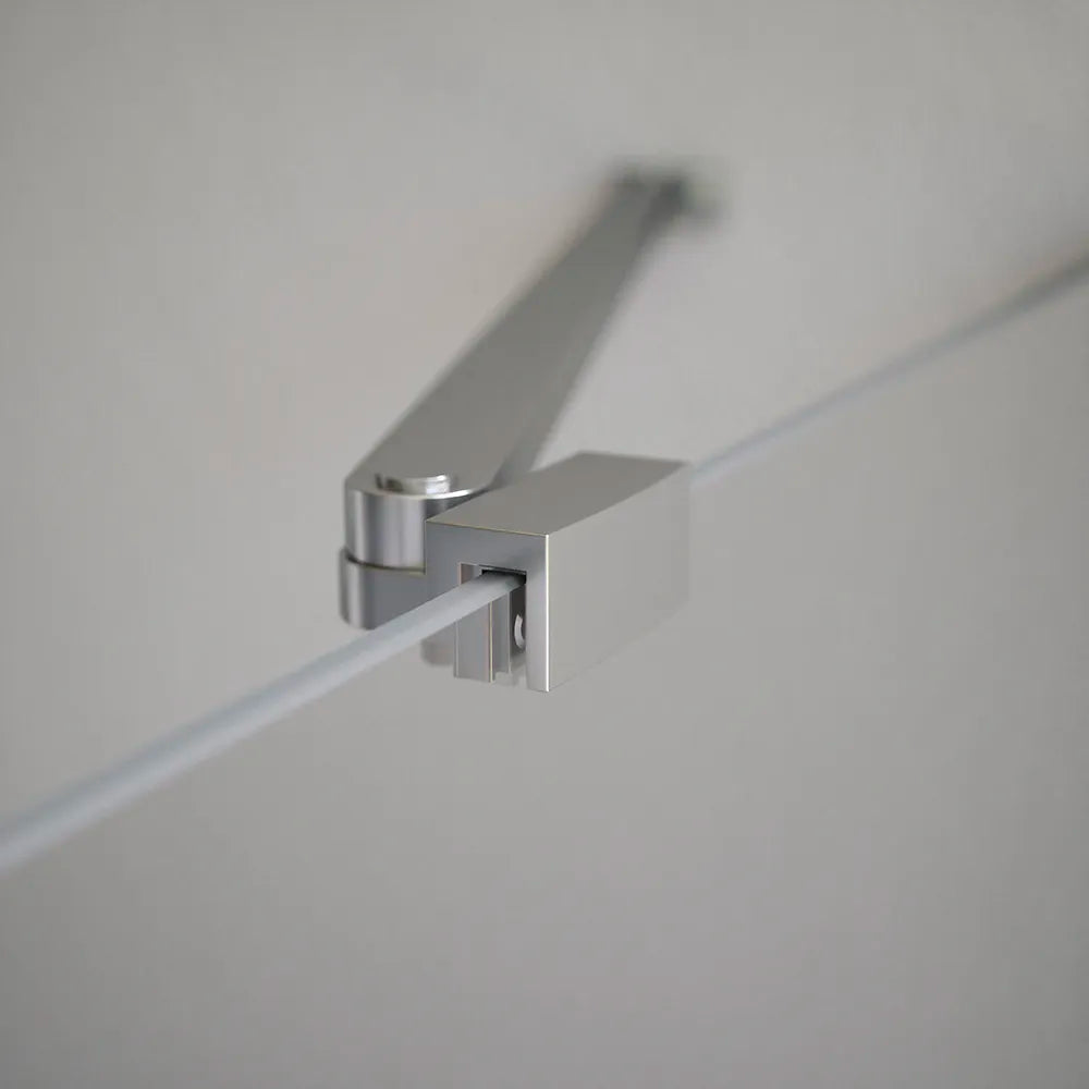 Box doccia 70x70cm con apertura a battente e parete fissa, profili cromati e vetro da 6mm trasparente h195 | Elba