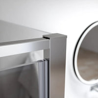 Box doccia 70x90 cm con apertura a battente e parete fissa, profili cromati e vetro da 8mm trasparente h195 | Bahamas