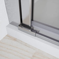 Box doccia 70x90 cm con apertura a battente e parete fissa, profili cromati e vetro da 8mm trasparente h195 | Bahamas