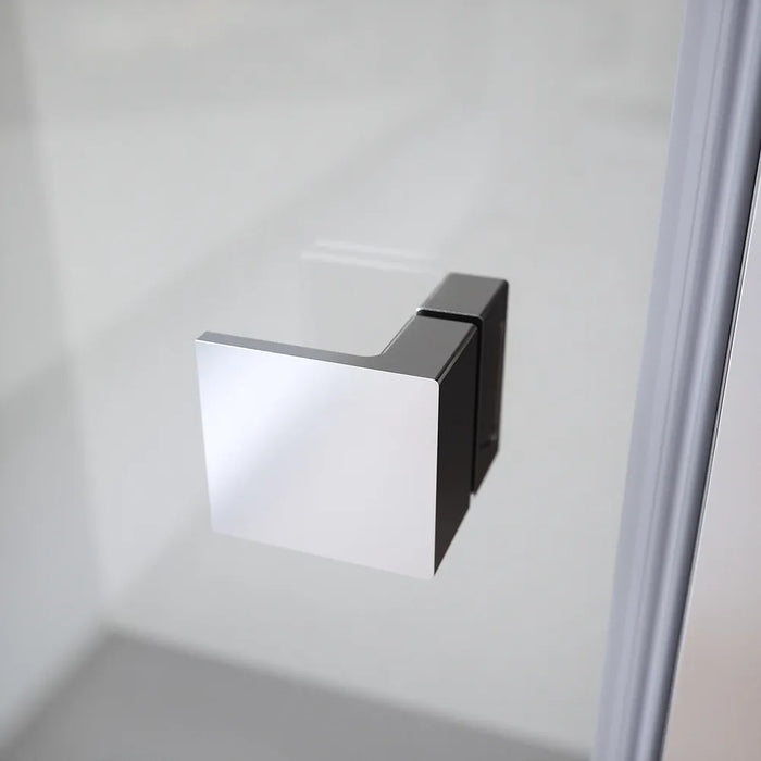 Box doccia 70x90 cm con apertura a battente e parete fissa, profili cromati e vetro da 8mm trasparente h195 | Bahamas