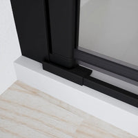 Box doccia 80x70 cm con apertura a battente e parete fissa, profili nero opaco e vetro da 8mm trasparente h195 | Bahamas