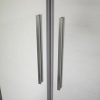 Box doccia 90x90cm con apertura saloon e parete fissa, profili cromati e vetro da 6mm opaco h195 | Elba