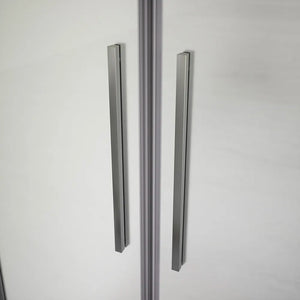 Box doccia 70x90cm con apertura saloon e parete fissa, profili cromati e vetro da 6mm opaco h195 | Elba