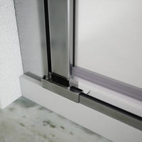 Box doccia 90x90cm con apertura saloon e parete fissa, profili cromati e vetro da 6mm opaco h195 | Elba