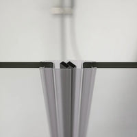 Box doccia 90x90cm con apertura saloon e parete fissa, profili cromati e vetro da 6mm opaco h195 | Elba