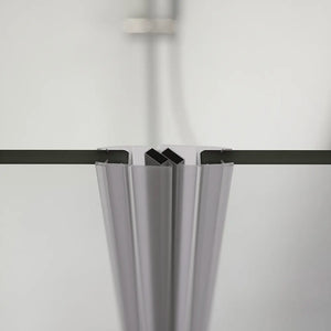 Box doccia 70x90cm con apertura saloon e parete fissa, profili cromati e vetro da 6mm opaco h195 | Elba