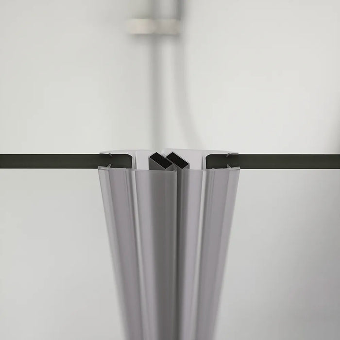 Box doccia 70x90cm con apertura saloon e parete fissa, profili cromati e vetro da 6mm opaco h195 | Elba