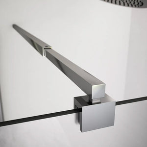 Box doccia 90x90cm con apertura saloon e parete fissa, profili cromati e vetro da 6mm opaco h195 | Elba