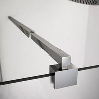 Box doccia 70x90cm con apertura saloon e parete fissa, profili cromati e vetro da 6mm opaco h195 | Elba