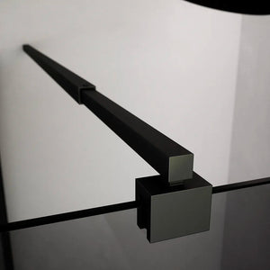 Box doccia 100x80cm con apertura saloon e parete fissa, profili nero opaco e vetro da 6mm fumè h195 | Elba