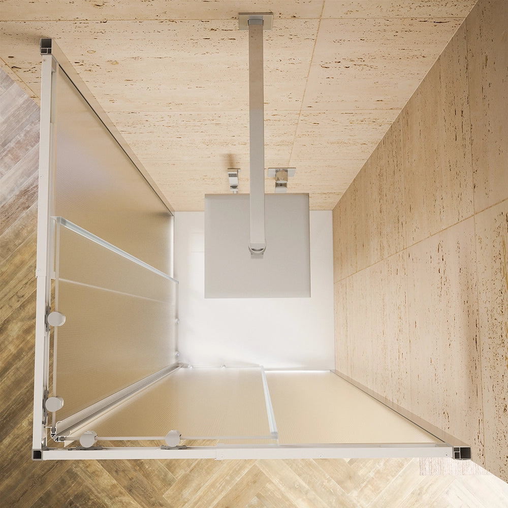 Box doccia estensibile 70-90x70-90 cm vetro 6mm stampato con profili in alluminio anodizzato | Nuuk