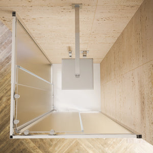 Box doccia estensibile 70-90x70-90 cm vetro 6mm stampato con profili in alluminio anodizzato | Nuuk