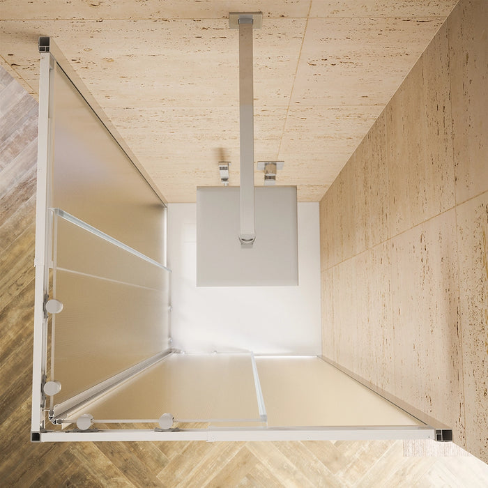 Box doccia estensibile 70-90x70-90 cm vetro 6mm stampato con profili in alluminio anodizzato | Nuuk