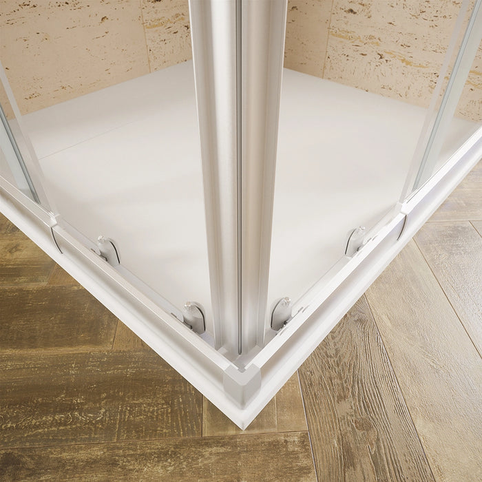 Box doccia estensibile 70-90x70-90 cm vetro 6mm trasparente con profili in alluminio anodizzato| Nuuk