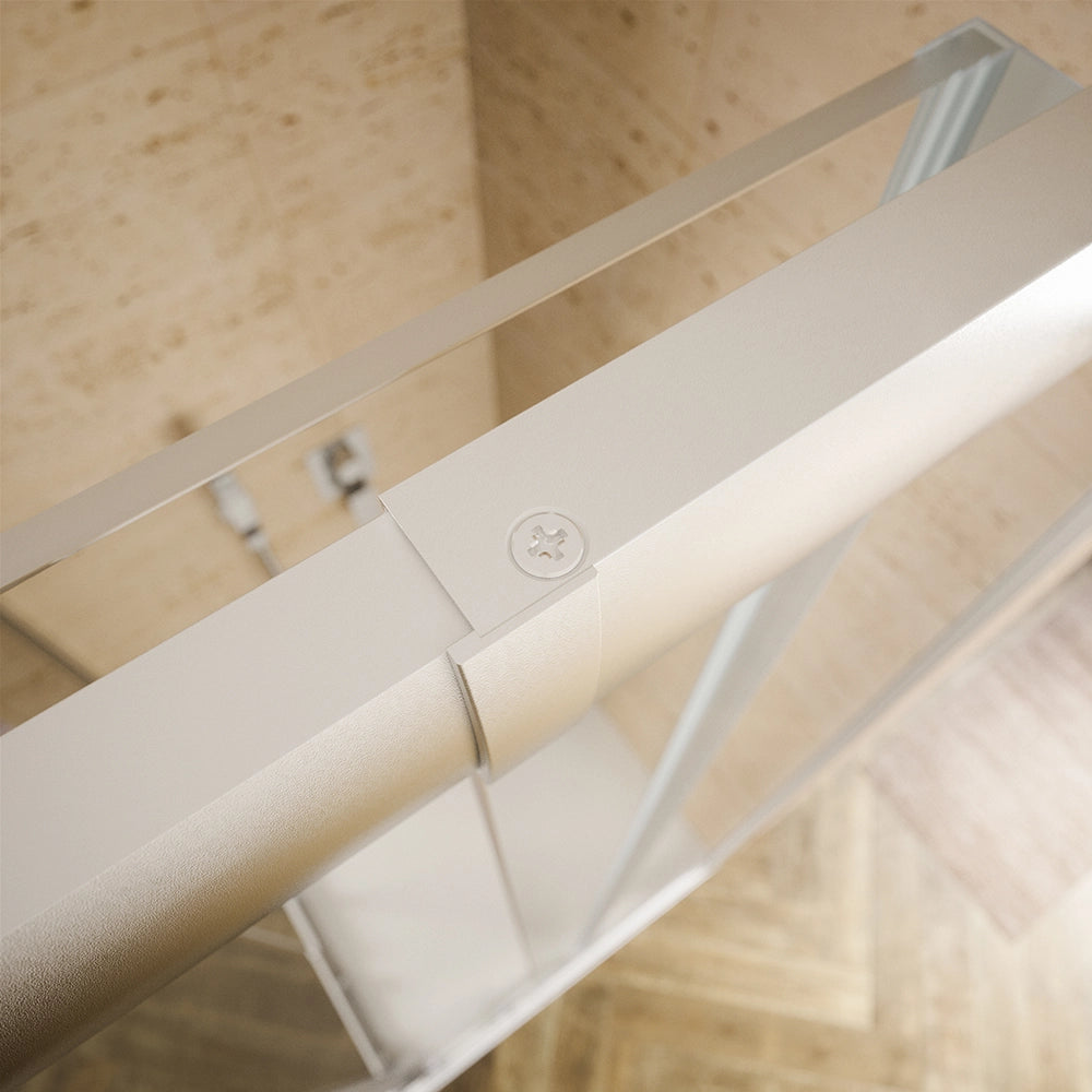 Box doccia estensibile 70-90x100-120 cm vetro 6mm trasparente con profili in alluminio anodizzato |Nuuk