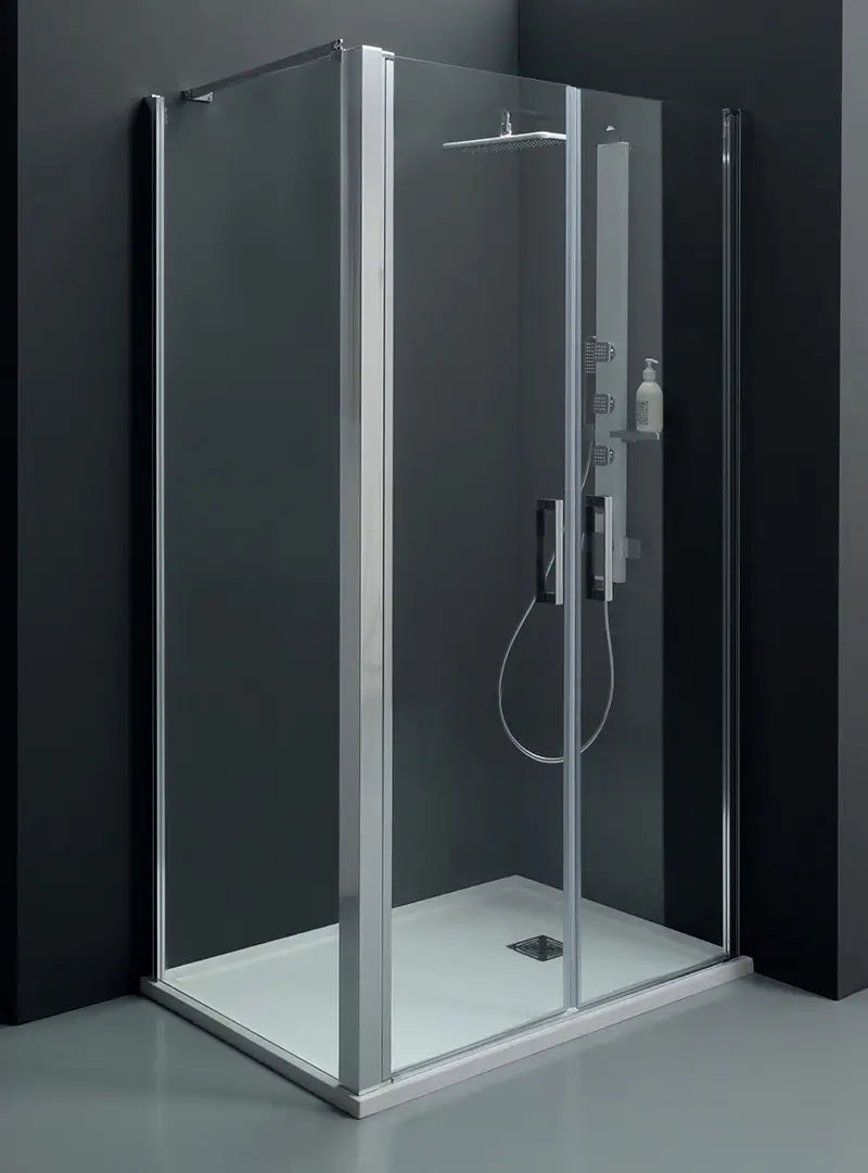 Box Doccia Saloon 6mm Anticalcare H200 Trasparente - 100x80 - Ingresso lato corto
