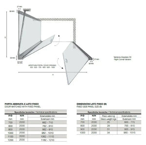 Box Doccia Saloon 6mm Anticalcare H200 Trasparente - 90x100