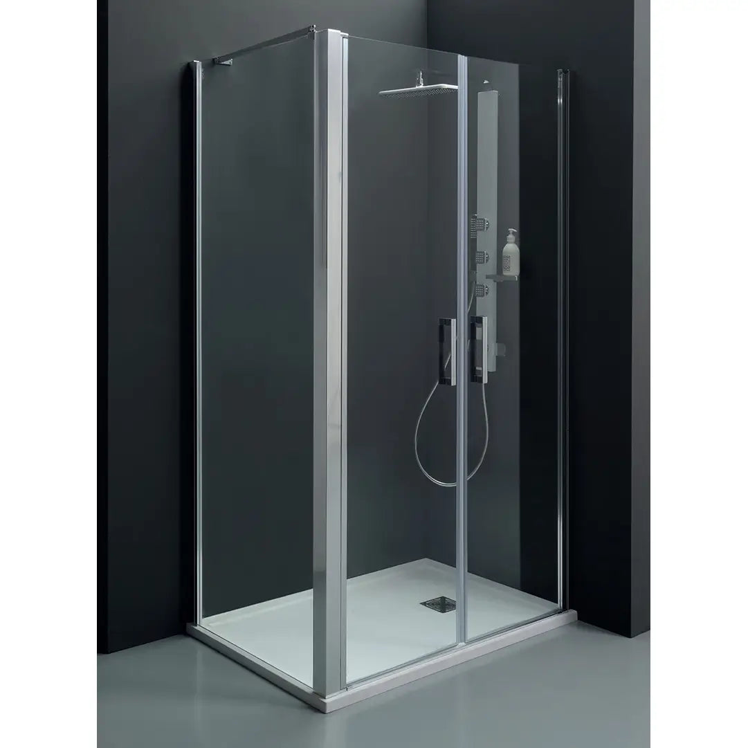 Box Doccia Saloon 6mm Anticalcare H200 Trasparente - 100x80 - Ingresso lato corto