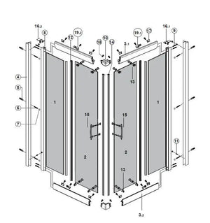 Box Doccia Flora H190 Cristallo Anticalcare 6mm Satine - 89x109