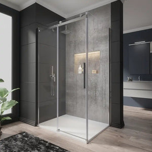 Box doccia 80x100 cm scorrevole vetro 8mm trasparente profili cromati h195cm | Creta