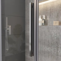 Box doccia 80x100 cm scorrevole vetro 8mm trasparente profili cromati h195cm | Creta