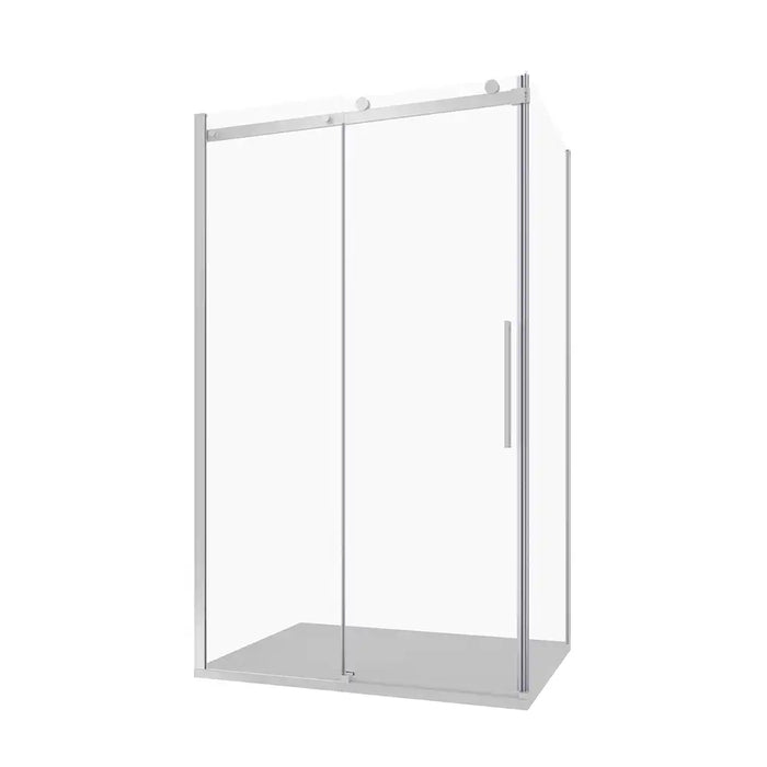 Box doccia 100x130 cm scorrevole vetro 8mm trasparente profili cromati h195cm | Creta