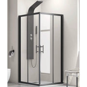 Box Doccia Profili Neri 6mm Anticalcare Doppio Scorrevole H190 - 79x119