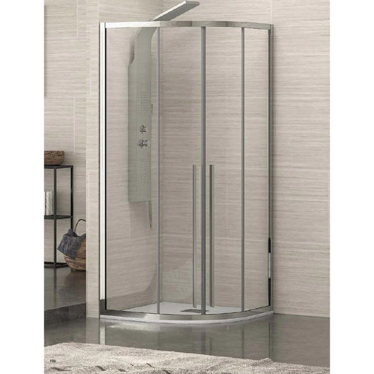 Box Doccia Semicircolare 8mm Anticalcare H200 Anta Scorrevole - 89.5x89.5