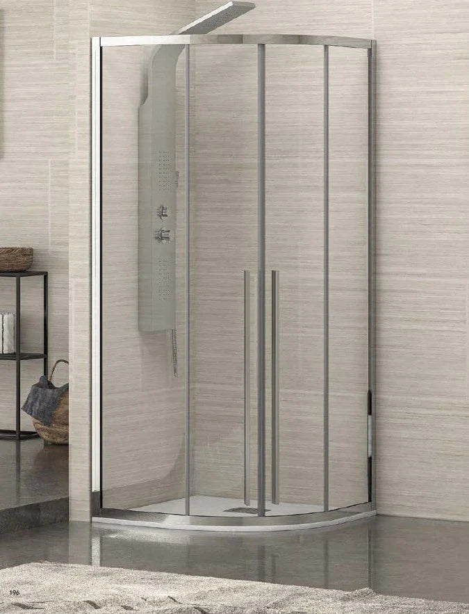 Box Doccia Semicircolare 8mm Anticalcare H200 Anta Scorrevole - 89.5x89.5