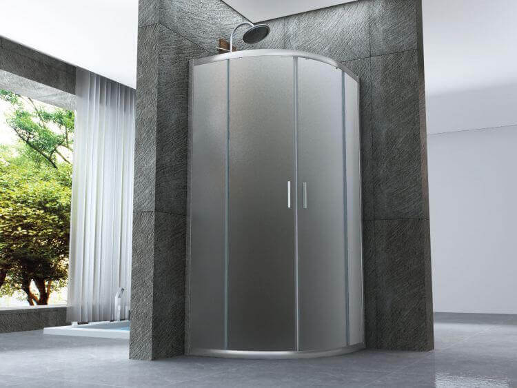 Box Doccia Semicircolare Opaco 6mm Doppia Scorrevole H190cm - 90x90 raggio 55cm