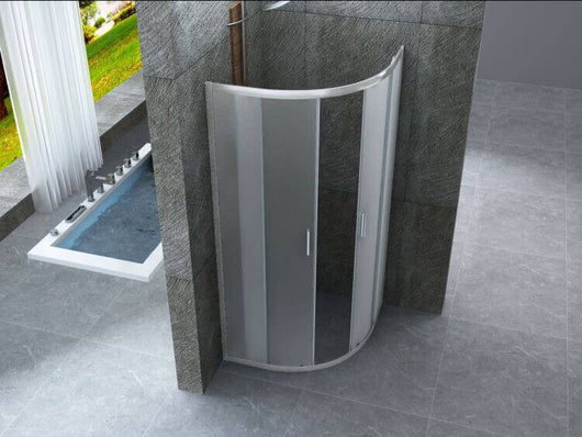 Box Doccia Semicircolare Opaco 6mm Doppia Scorrevole H190cm - 80x80 raggio 55cm
