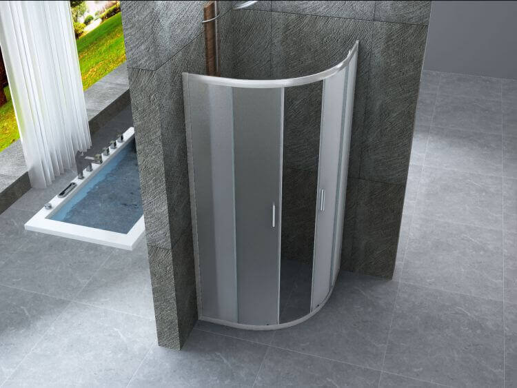 Box Doccia Semicircolare Opaco 6mm Doppia Scorrevole H190cm - 90x90 raggio 55cm