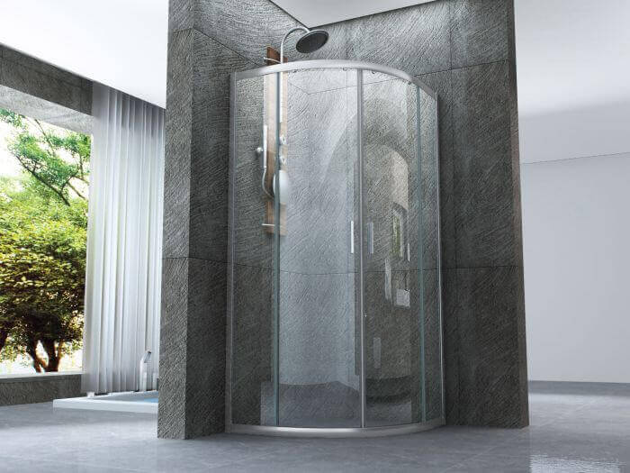 Box Doccia Semicircolare Trasparente 6mm Doppia Scorrevole H190cm - 80x80 raggio 55cm