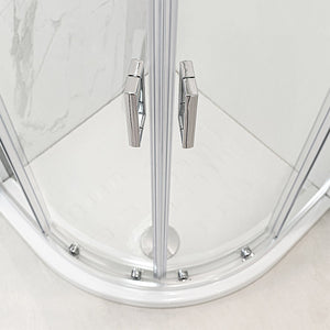 Box doccia semicircolare 80x80 cm Geo doppio scorrevole in cristallo trasparente