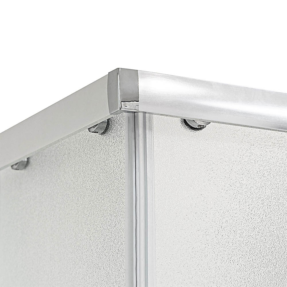 Box doccia semicircolare 90x90 cm doppio scorrevole in cristallo opaco Geo