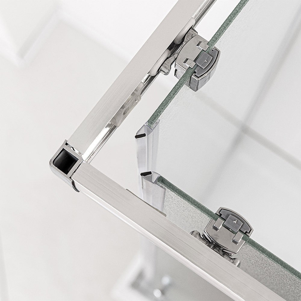 Box doccia semicircolare 90x90 cm doppio scorrevole in cristallo opaco Geo