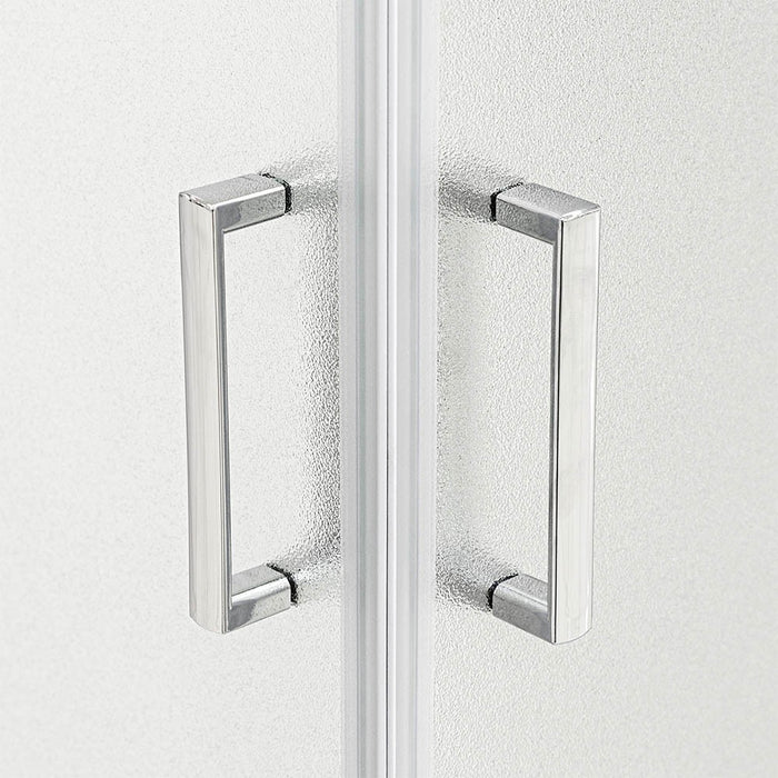 Box doccia semicircolare 90x90 cm doppio scorrevole in cristallo opaco Geo